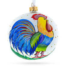 Load image into Gallery viewer, Colorful Rooster Glass Ball Christmas Ornament 4 Inches