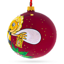 Load image into Gallery viewer, Buzzing Bee in Flight Collecting Honey Glass Ball Christmas Ornament 3.25 Inches