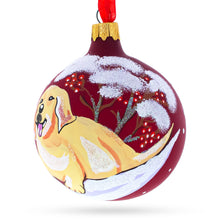 Load image into Gallery viewer, Golden Retriever Glass Ball Christmas Ornament 3.25 Inches