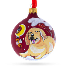 Load image into Gallery viewer, Golden Retriever Glass Ball Christmas Ornament 3.25 Inches