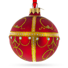Load image into Gallery viewer, 1895 Rosebud Royal Red Glass Ball Christmas Ornament 3.25 Inches