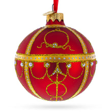 Load image into Gallery viewer, 1895 Rosebud Royal Red Glass Ball Christmas Ornament 3.25 Inches