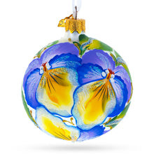 Load image into Gallery viewer, Purple Pansy Flowers Glass Christmas Ornament 3.25 Inches