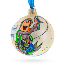 Load image into Gallery viewer, Passionate Hooked on Fishing Glass Ball Christmas Ornament 3.25 Inches