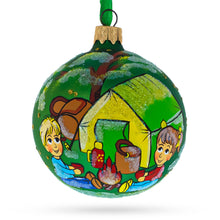 Load image into Gallery viewer, Hiking &amp; Camping Glass Ball Christmas Ornament 3.25 Inches