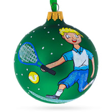 Load image into Gallery viewer, Tennis Player Glass Ball Christmas Ornament 3.25 Inches