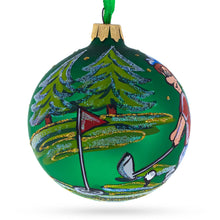 Load image into Gallery viewer, Golf Player Glass Ball Christmas Ornament 3.25 Inches