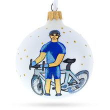 Load image into Gallery viewer, Bicycle Rider Glass Ball Christmas Ornament 3.25 Inches