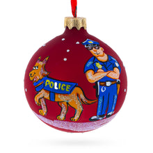 Load image into Gallery viewer, Police Officer and K9 Partner Glass Ball Christmas Ornament 3.25 Inches
