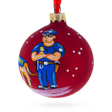 Load image into Gallery viewer, Police Officer and K9 Partner Glass Ball Christmas Ornament 3.25 Inches