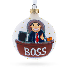 Load image into Gallery viewer, Cheerful Leader Glass Ball Boss Christmas Ornament 3.25 Inches