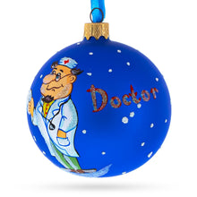 Load image into Gallery viewer, Doctor Reading Glass Ball Christmas Ornament 3.25 Inches