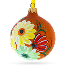 Load image into Gallery viewer, Gerbera Daisies Glass Ball Christmas Ornament 3.25 Inches