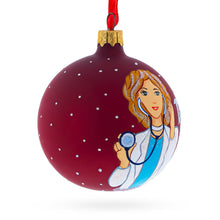 Load image into Gallery viewer, Doctor with Stethoscope Glass Ball Christmas Ornament 3.25 Inches