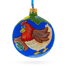 Load image into Gallery viewer, Hen Decorating the Tree Glass Christmas Ornament 3.25 Inches