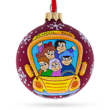 Load image into Gallery viewer, Yellow School Bus Glass Christmas Ornament 3.25 Inches