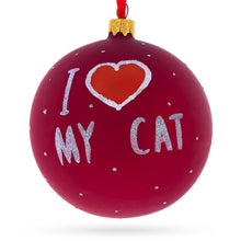 Load image into Gallery viewer, Kitten with Green Yarn Glass Ball Christmas Ornament 4 Inches