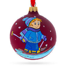 Load image into Gallery viewer, I Love to Skiing Glass Ball Christmas Ornament 3.25 Inches