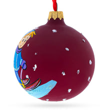 Load image into Gallery viewer, I Love to Skiing Glass Ball Christmas Ornament 3.25 Inches