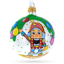 Load image into Gallery viewer, Nutcracker and Christmas Tree Glass Ball Ornament 3.25 Inches