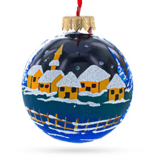 Load image into Gallery viewer, Santa's Moonlit Sleigh Ride with Reindeer Glass Ball Christmas Ornament 3.25 Inches
