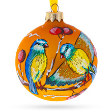 Load image into Gallery viewer, Yellow Birds on Branch Glass Ball Christmas Ornament 3.25 Inches