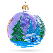 Load image into Gallery viewer, Squirrel Presenting Gifts Beside a Festive Tree Glass Ball Christmas Ornament 3.25 Inches