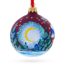 Load image into Gallery viewer, Hedgehog Serenading with Cello Glass Ball Christmas Ornament 3.25 Inches