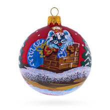 Load image into Gallery viewer, Cat in Chimney Glass Ball Christmas Ornament 3.25 Inches