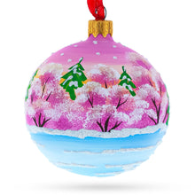 Load image into Gallery viewer, Squirrel Couple Amidst Lotus Flower Glass Ball Christmas Ornament 3.25 Inches