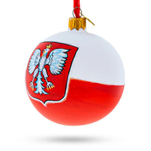 Load image into Gallery viewer, Poland Coat of Arms Glass Ball Christmas Ornament 3.25 Inches