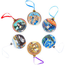 Load image into Gallery viewer, Leonardo Da Vinci's 'Head of A Woman' Glass Ball Christmas Ornament 4 Inches