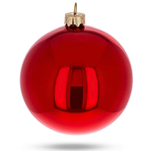 Load image into Gallery viewer, Set of 4 Glossy Red Glass Ball Christmas Ornaments 4 Inches