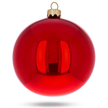 Load image into Gallery viewer, Set of 6 Red Glossy Glass Ball Christmas Ornaments 3.25 Inches