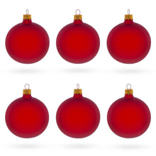 Load image into Gallery viewer, Set of 6 Translucent Red Glass Ball Christmas Ornaments 3.25 Inches