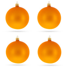 Load image into Gallery viewer, Set of 4 Matte Orange Glass Ball Christmas Ornaments 4 Inches