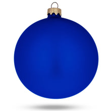 Load image into Gallery viewer, Set Of 4 Matte Blue Glass Ball Christmas Ornaments 4 Inches