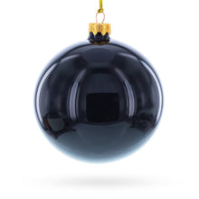 Load image into Gallery viewer, Set of 4 Glossy Black Glass Ball Christmas Ornaments 4 Inches
