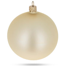Load image into Gallery viewer, Set of 4 Beige Glass Ball Christmas Ornaments 4 Inches