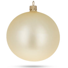 Load image into Gallery viewer, Set of 4 Beige Glass Ball Christmas Ornaments 4 Inches