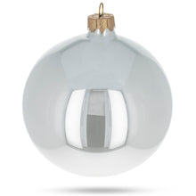 Load image into Gallery viewer, Set of 4 Glossy White Glass Ball Christmas Ornaments 4 Inches