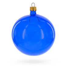 Load image into Gallery viewer, Set of 6 Translucent Glossy Blue Glass Ball Christmas Ornaments 4 Inches