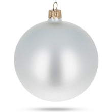 Load image into Gallery viewer, Set of 4 Matte White Glass Ball Christmas Ornaments 4 Inches