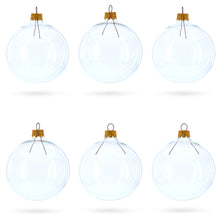 Load image into Gallery viewer, Set of 6 Clear Glass Ball Christmas Ornaments DIY Craft 3.25 Inches