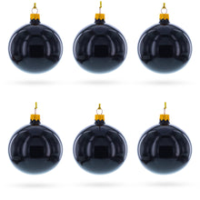 Load image into Gallery viewer, Black Glossy Glass Ball Christmas Ornament 3.25 Inches