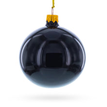 Load image into Gallery viewer, Black Glossy Glass Ball Christmas Ornament 3.25 Inches