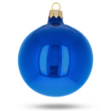 Load image into Gallery viewer, Set of 6 Glossy Blue Glass Ball Christmas Ornaments 3.25 Inches
