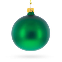 Load image into Gallery viewer, Set of 6 Matte Green Glass Ball Christmas Ornaments 3.25 Inches
