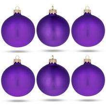 Load image into Gallery viewer, Set of 6 Purple Matte Glass Ball Christmas Ornaments 3.25 Inches