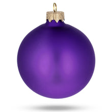 Load image into Gallery viewer, Set of 4 Matte Purple Glass Ball Christmas Ornaments 4 Inches